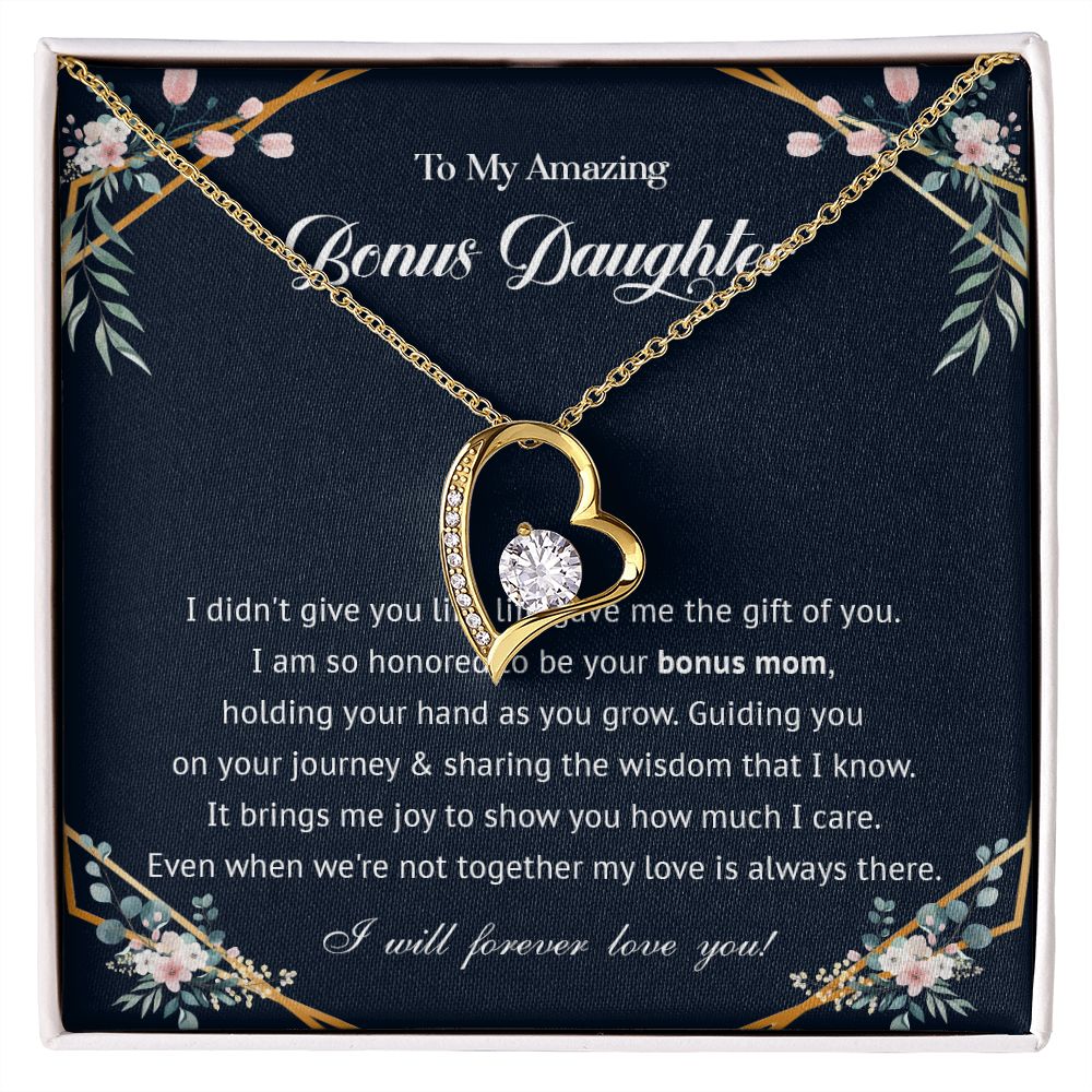 576C To My Bonus Daughter Necklace, Bonus Daughter Gift From Stepmom, Birthday Gifts