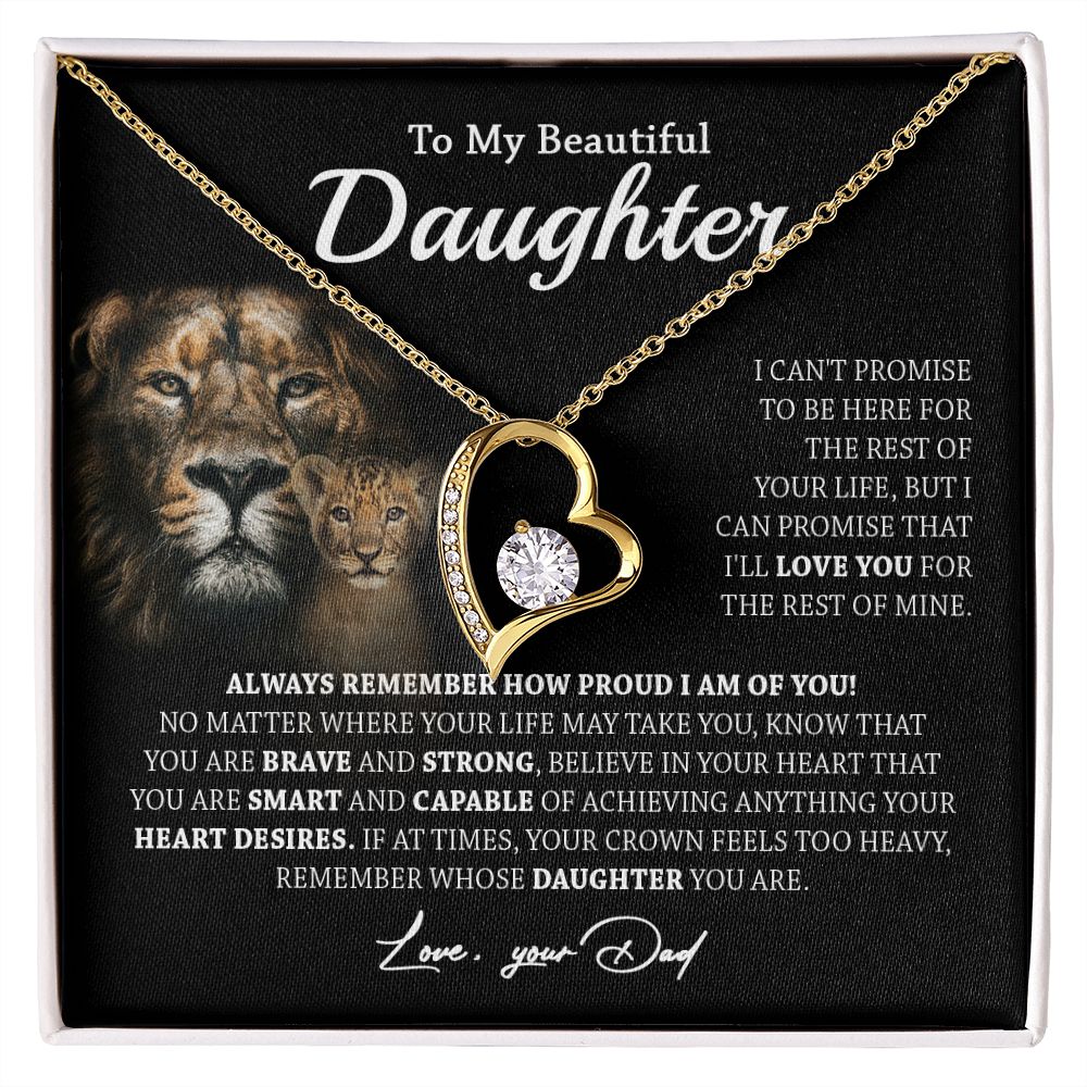 629C To My Daughter Necklace,Always Remember Lion Necklace Gift For Daughter From Dad
