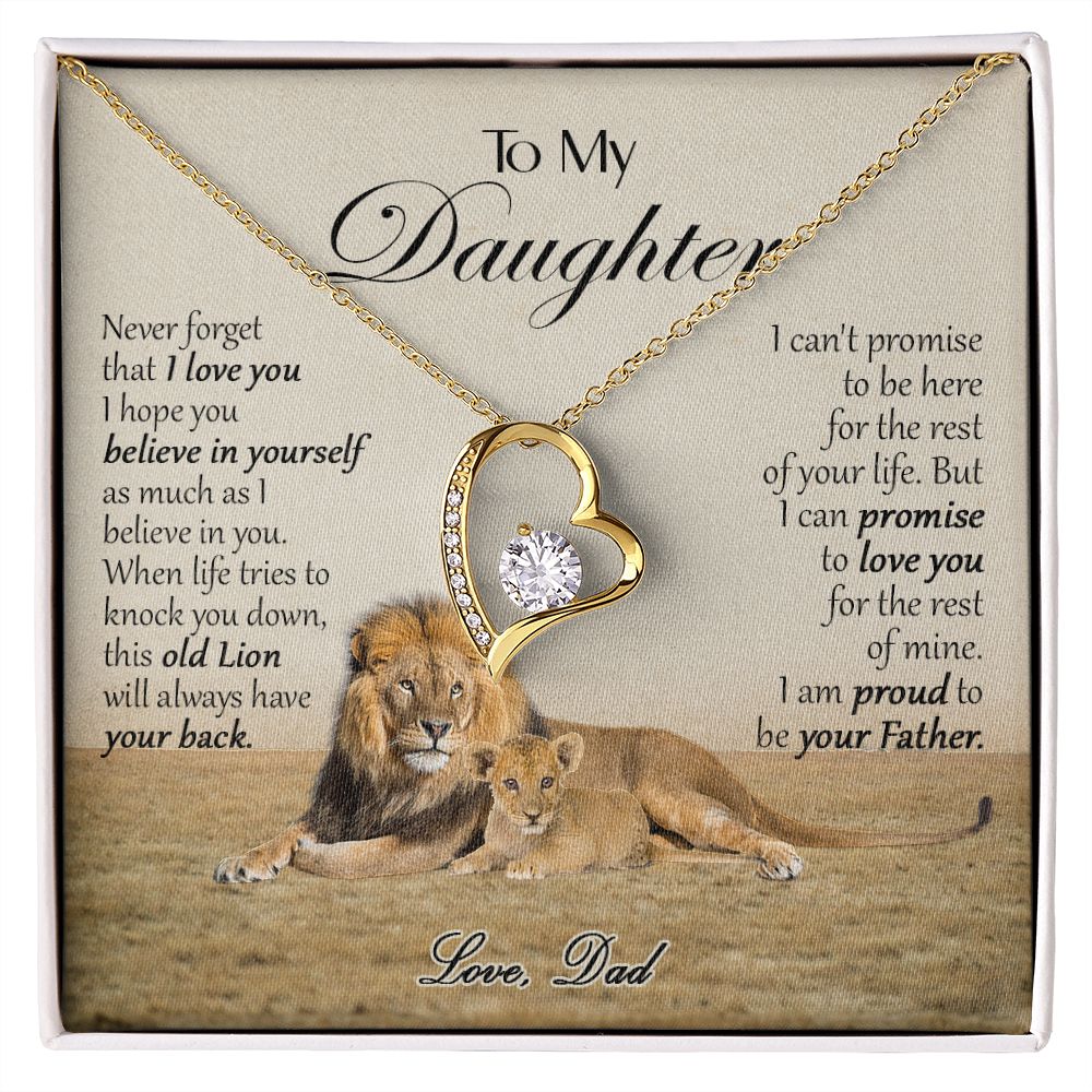 469C To My Daughter Necklace, Xmas Gift For Daughter From Dad, Daughter Father Lion