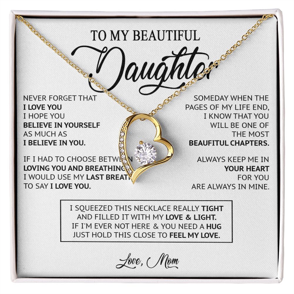 480C To My Daughter Necklace, Birthday Gift For Daughter From Mom, Xmas Gifts for Her