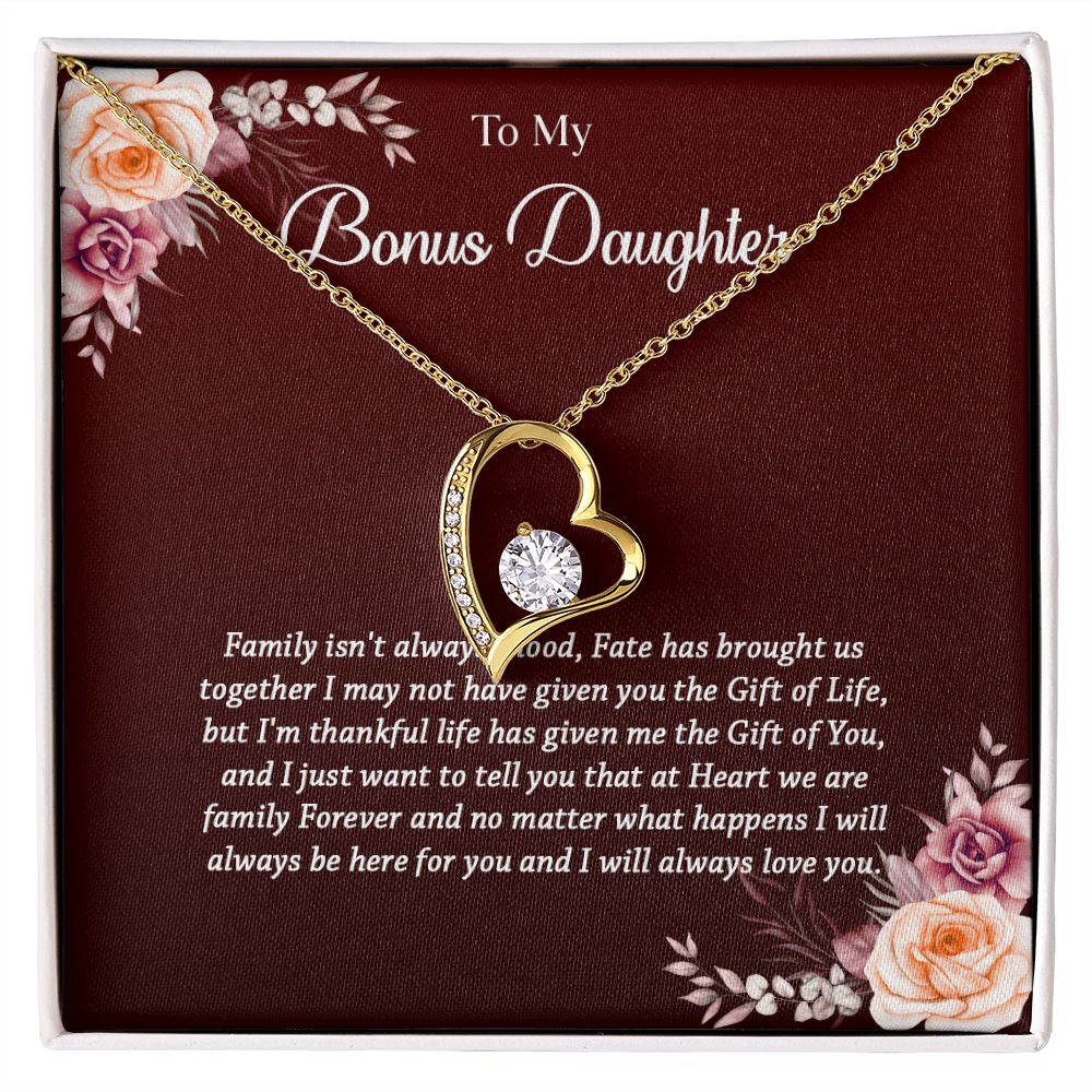 621C To My Bonus Daughter Necklace, Gift Birthday, Christmas, Gift Ideas, Necklace