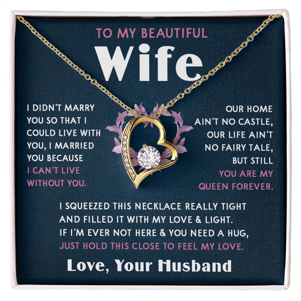 423C To My Beautiful Wife Necklace, Wife Necklace Gift from Husband, Mothers Day Gift