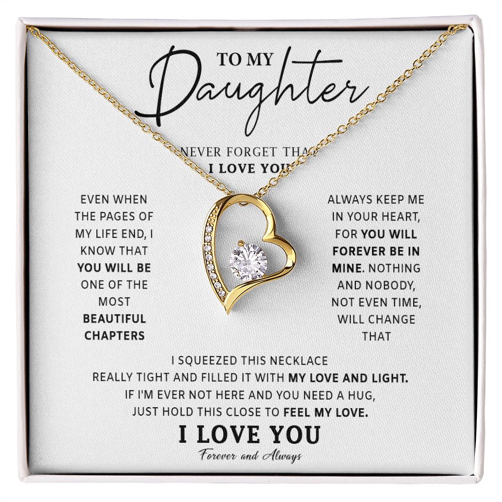 532C To My Daughter Love Necklace, Birthday Gift For Daughter, Daughter Necklace