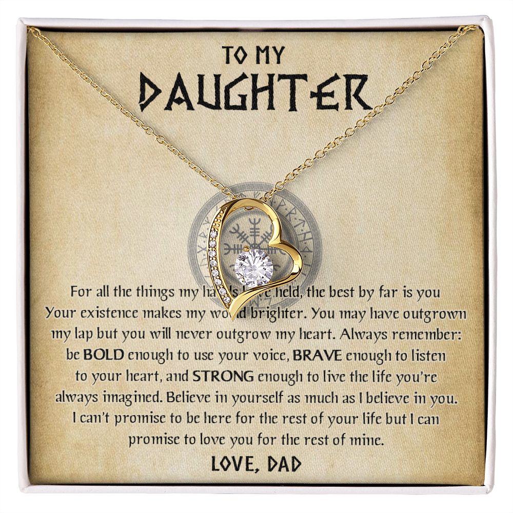 567C To My Daughter Necklace, Viking Daughter Gift from Dad, Birthday Gifts Jewelry