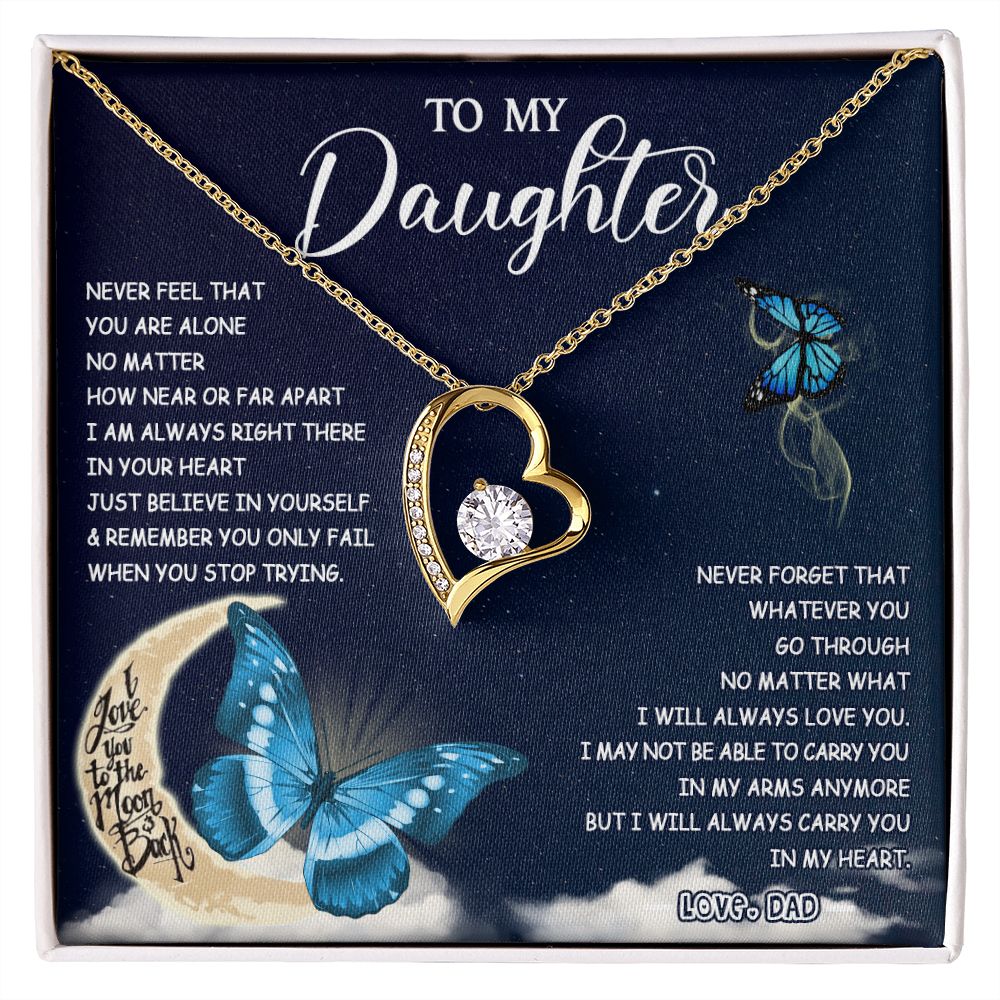 475C To My Daughter Necklace Father to Daughter Birthday Graduation Gift from Dad