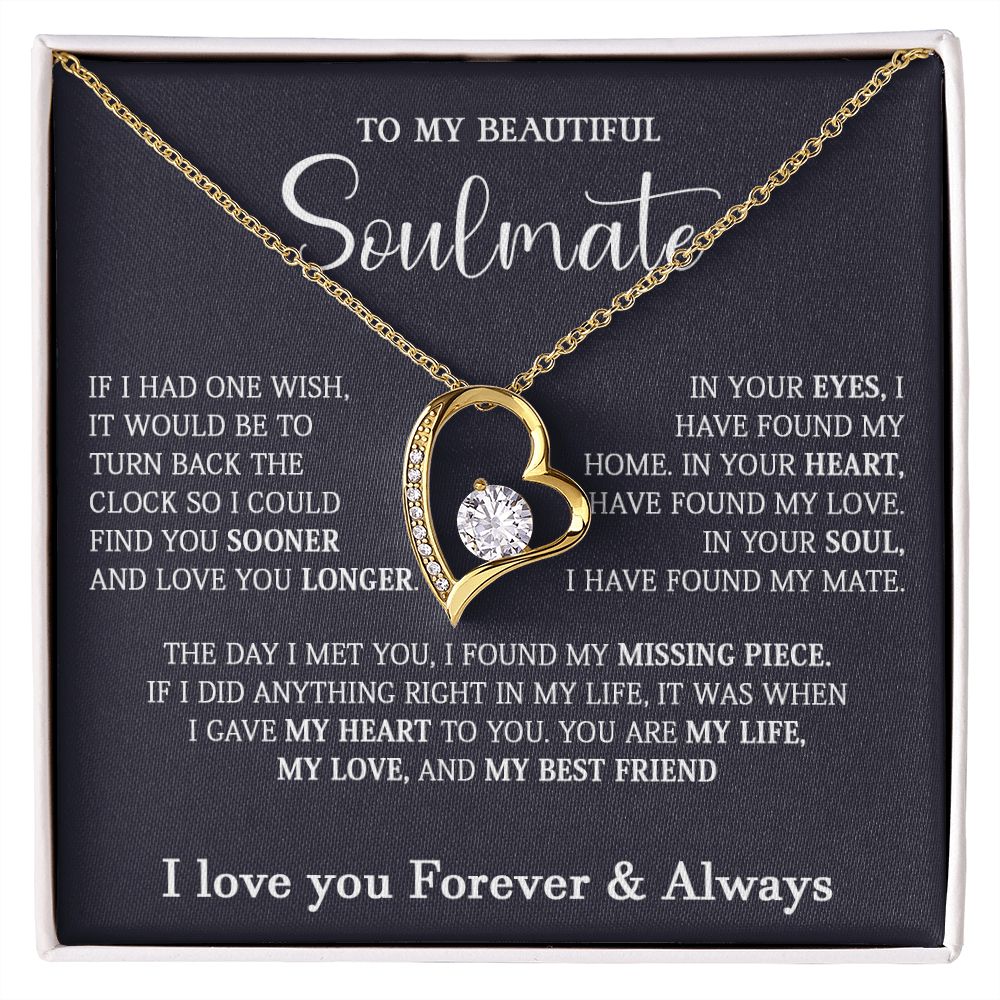 467C To My Soulmate Necklace, Gift For Wife Girlfriend From Husband, Birthday Gift