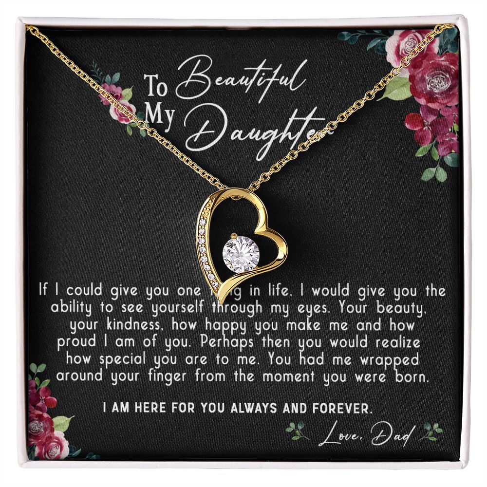 119C Daughter Necklace, To My Beautiful Daughter Necklace Gift From Dad, Xmas Gift