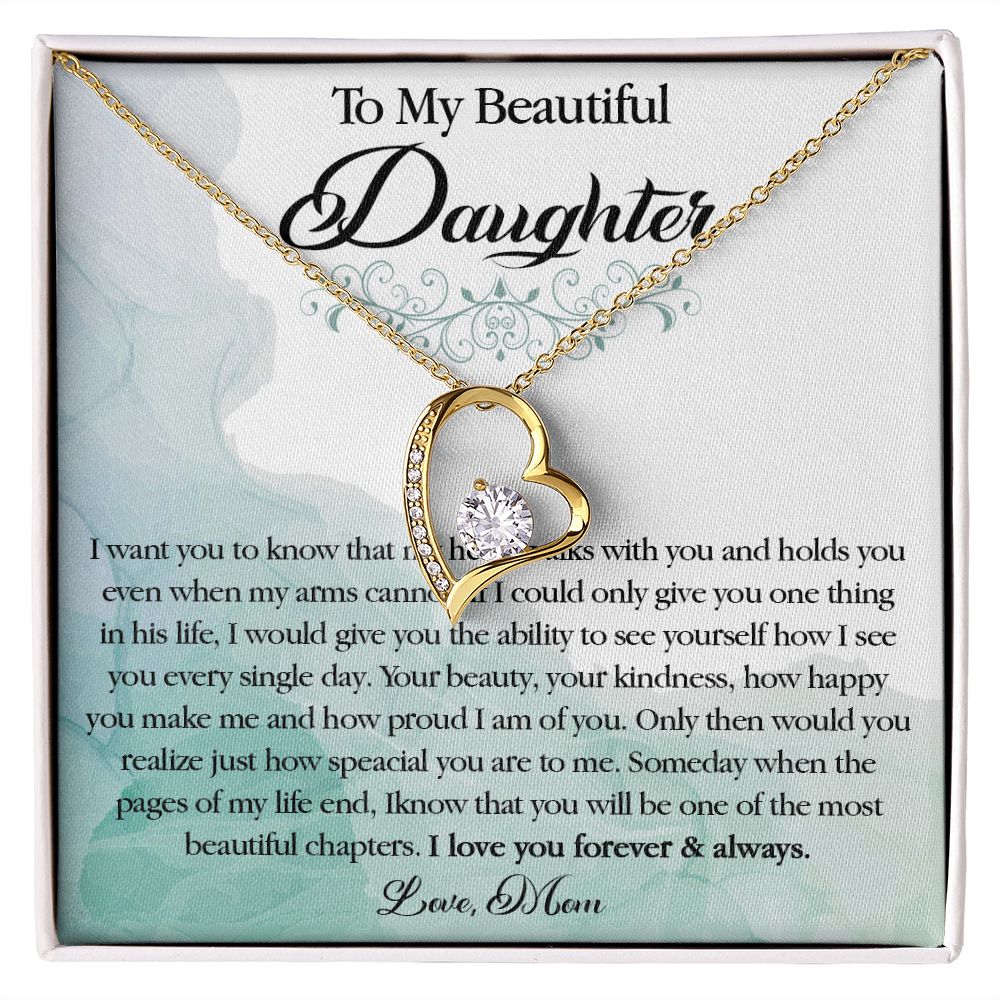 25C To My Beautiful Daughter Necklace, Gift Birthday From Mom For Daughter