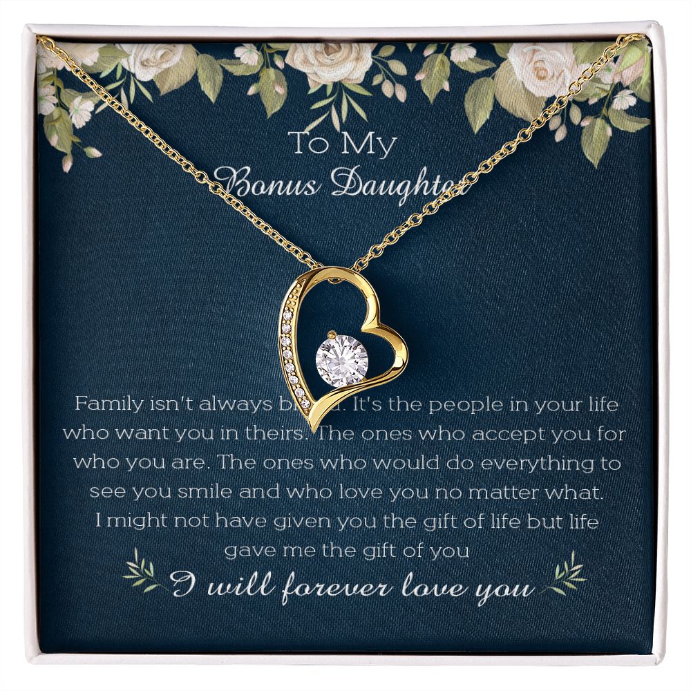 23C To My Bonus Daughter Necklace, I Will Forever Love You, Gift Birthday, Holiday