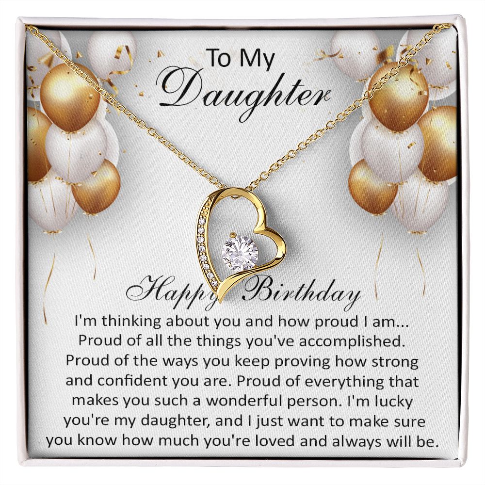 407 C To My Daughter Necklace, Happy Birthday Gift, Necklace Gift For Daughter
