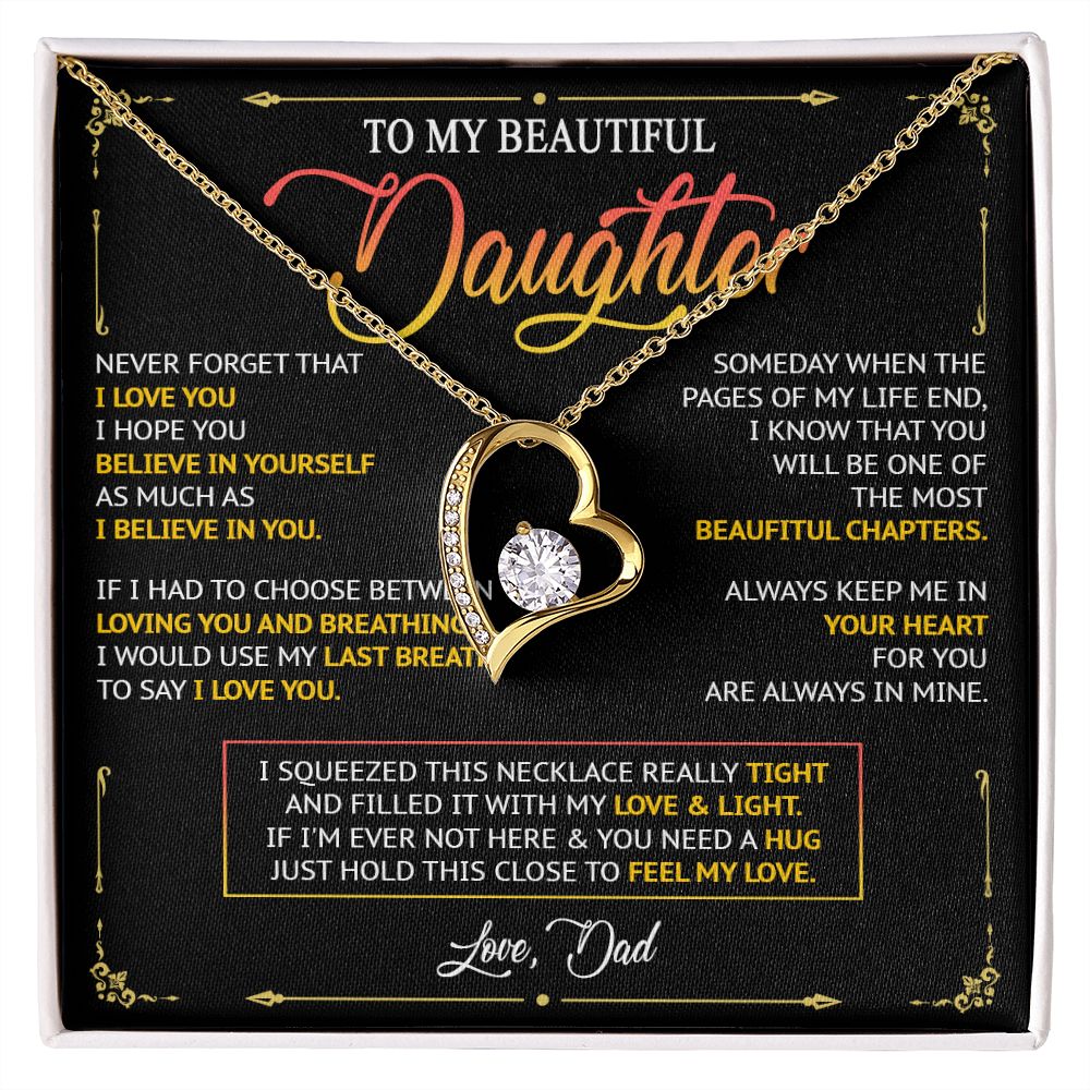 481C To My Daughter Necklace, Birthday Gift For Daughter From Dad, Women Jewelry Gift