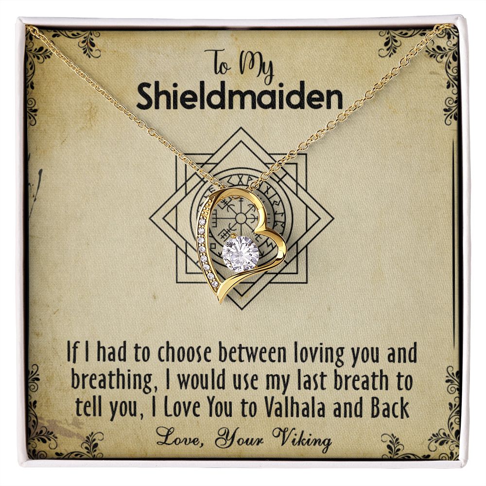 424C To my Shieldmaiden Necklace, Gift for Wife Necklace, Viking Style Necklace