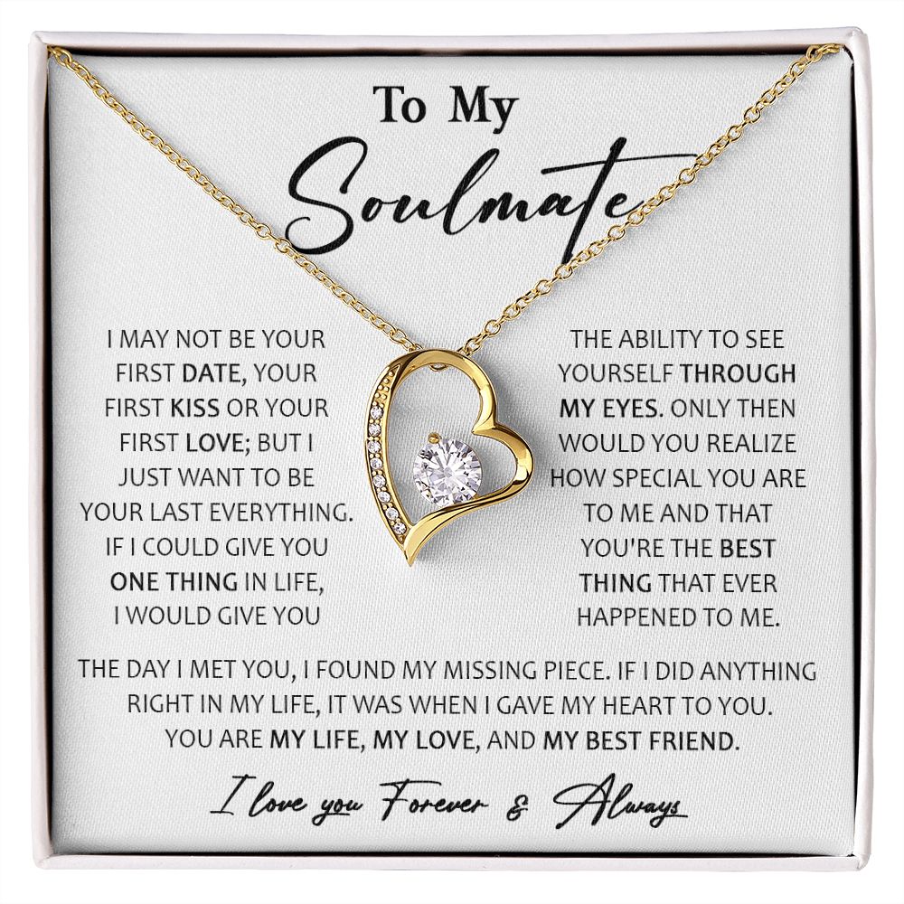 457C To My Soulmate Necklace, Birthday, Xmas Gift For Wife, Girlfriend From Husband