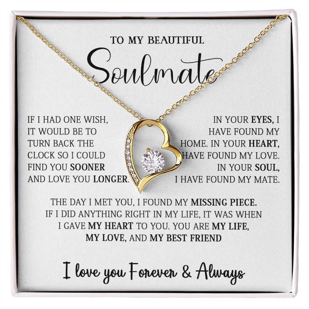 458C To My Soulmate Necklace,Birthday Gift For Wife Girlfriend From Husband,Xmas Gift