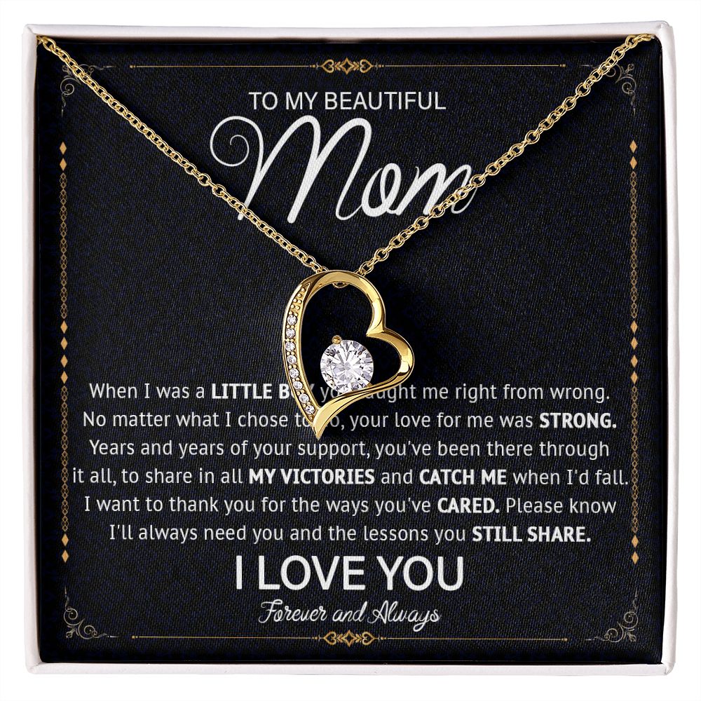 527C Love Knot Necklace To Mom From Daughter Son, Birthday Jewelry To Mom, Mother Day