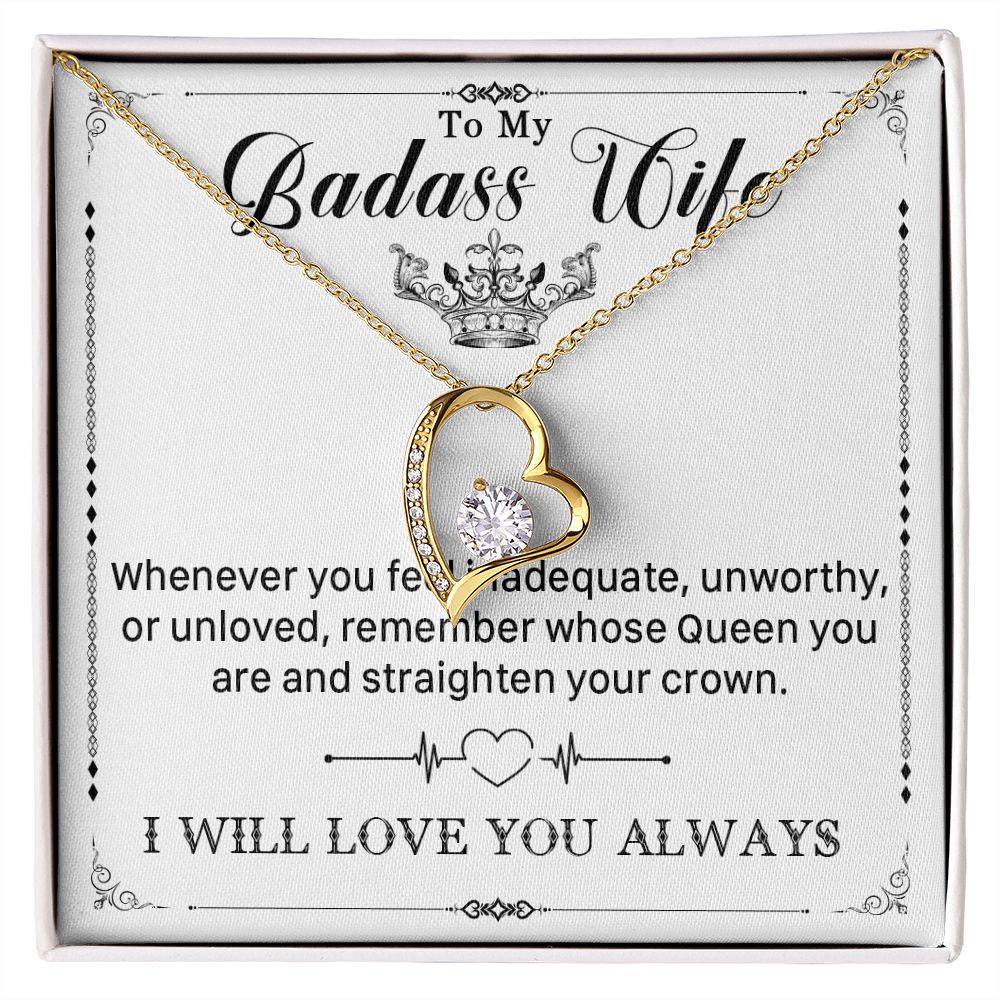 546C To My Badass Wife Pendant Necklace, Wife Necklace Birthday Gift from Husband