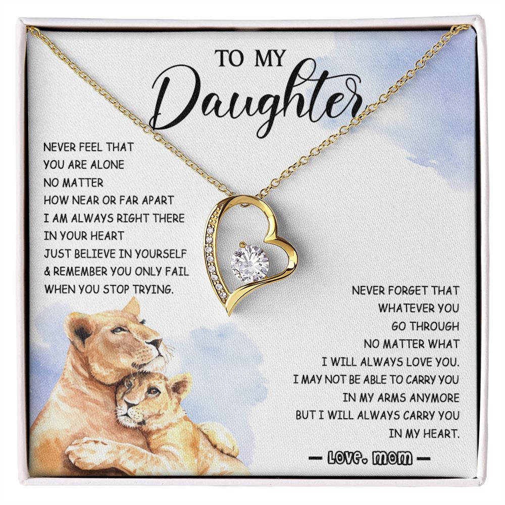 478C To My Daughter Necklace Mother to Daughter Birthday Christmas Gift from Lion Mom