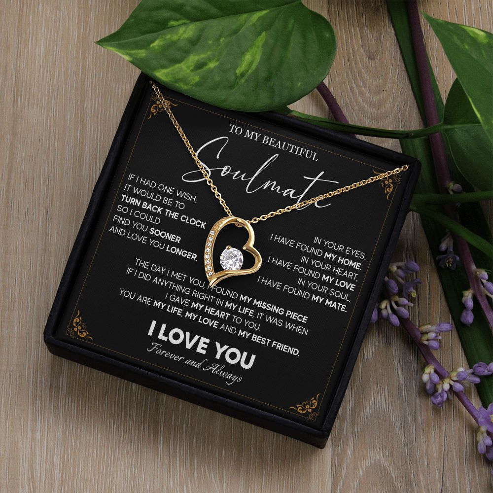 512C To My Beautiful Soulmate Necklace, Gift for Girlfriend, Wife, Anniversary Gift