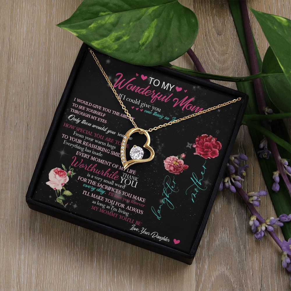 429C To My Beautiful Mom Necklace Mothers Day Gift From Daughter, Gift Birthday For Mom