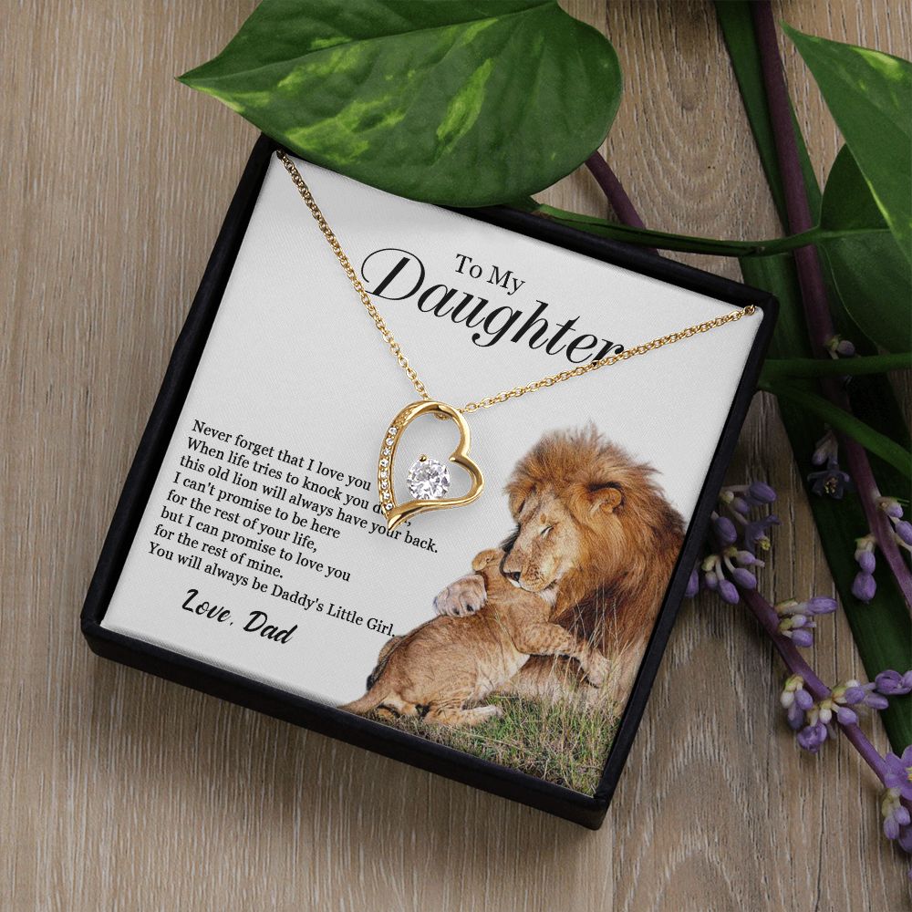 447C To My Daughter Necklace, Gift For Daughter From Dad, Daughter Father Lion, Xmas