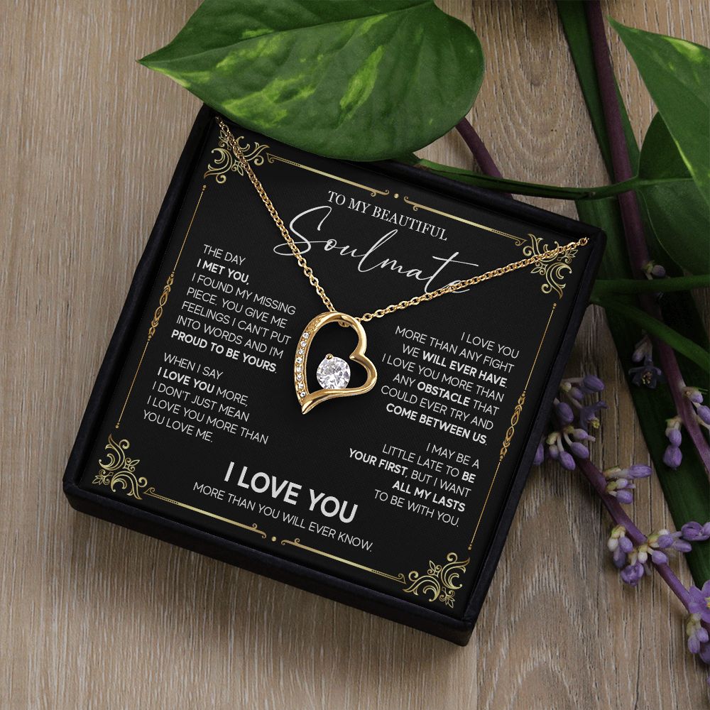 498C To My Soulmate Knot Necklace, Soulmate Necklace Gift, Birthday Gifts for Womens