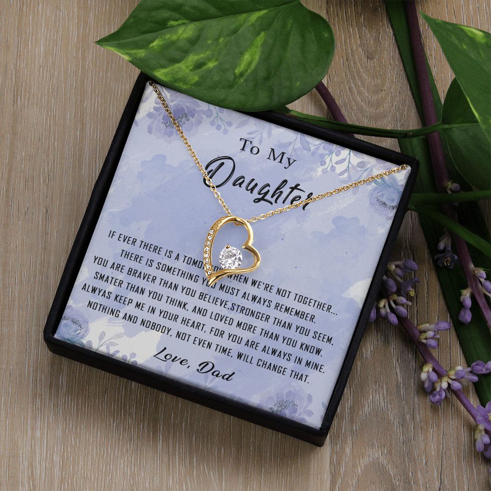 100C To My Daughter Necklace From Dad Father You're Braver Stronger Smarter Daughter