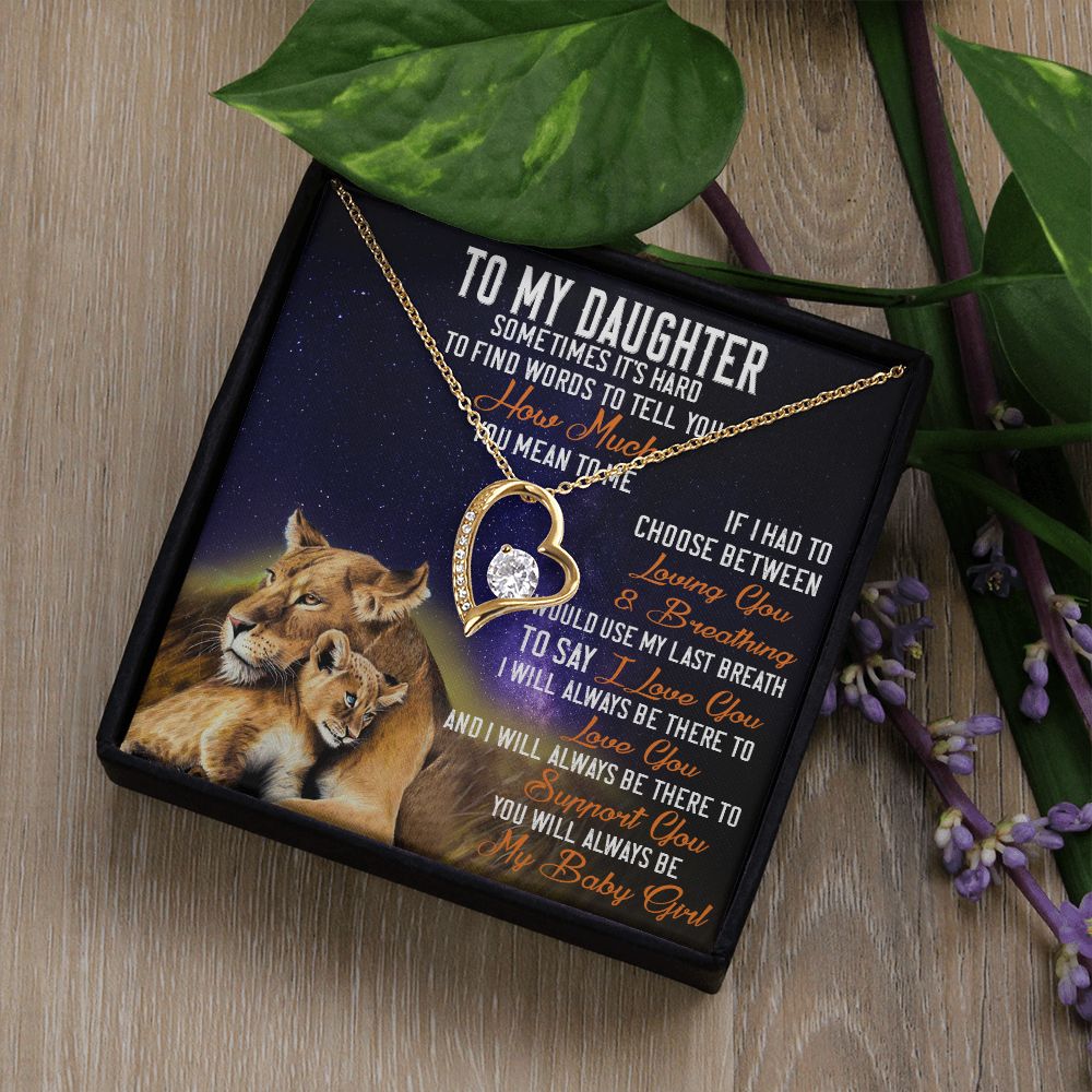 42C Lion To My Daughter Necklace, Gift Birthday, Necklace Gift For Daughter