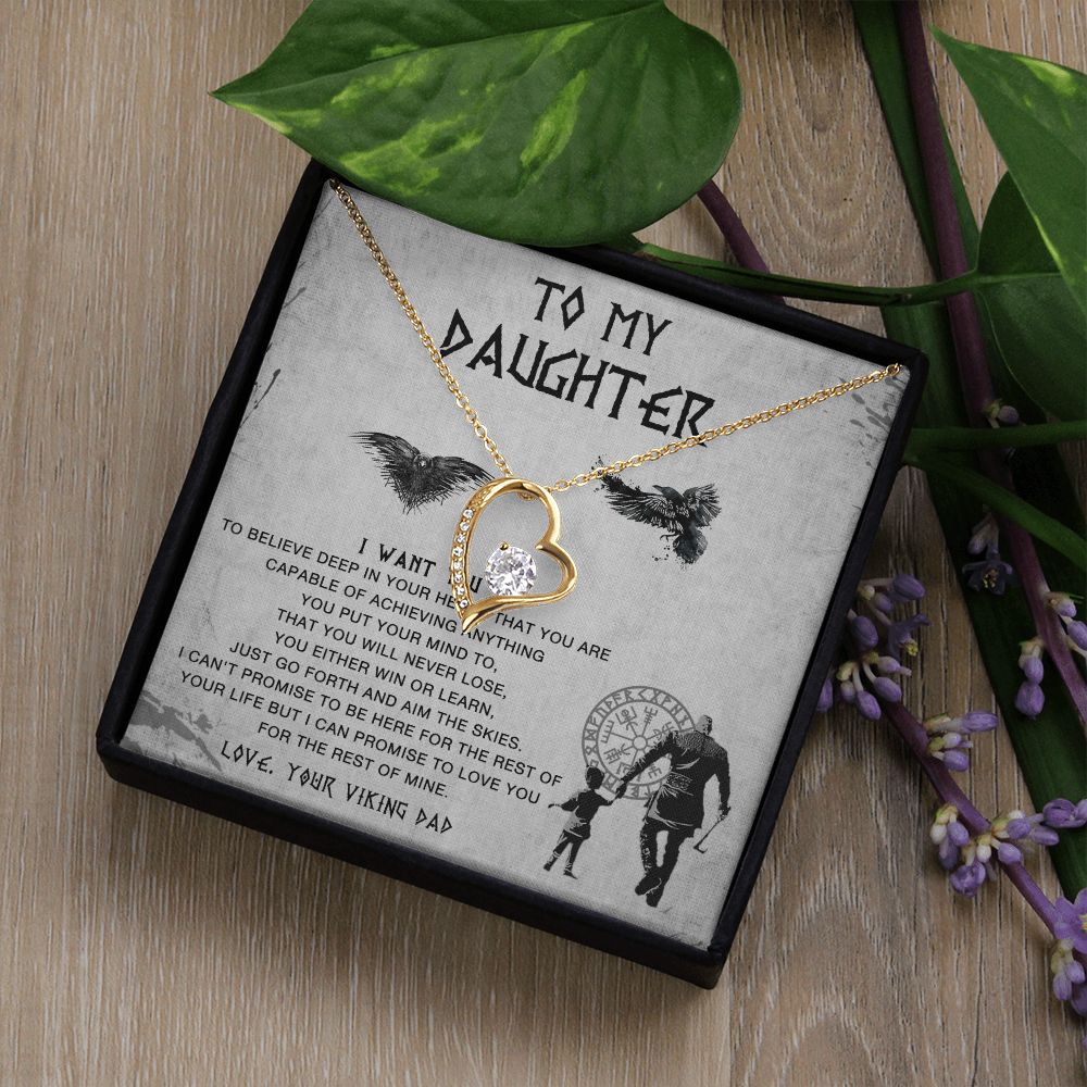 117CTo My Daughter Necklace From Viking Dad, Gift For Viking Daughter Gift Necklace