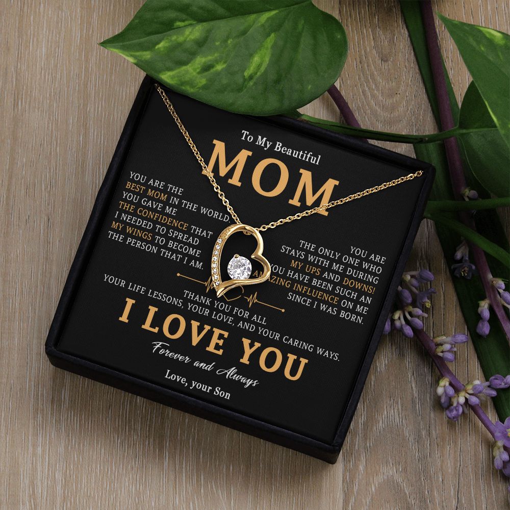 516C To My Beautiful Mom Necklace, Mom Gift, Mom Birthday Gift from Son, Love Gifts