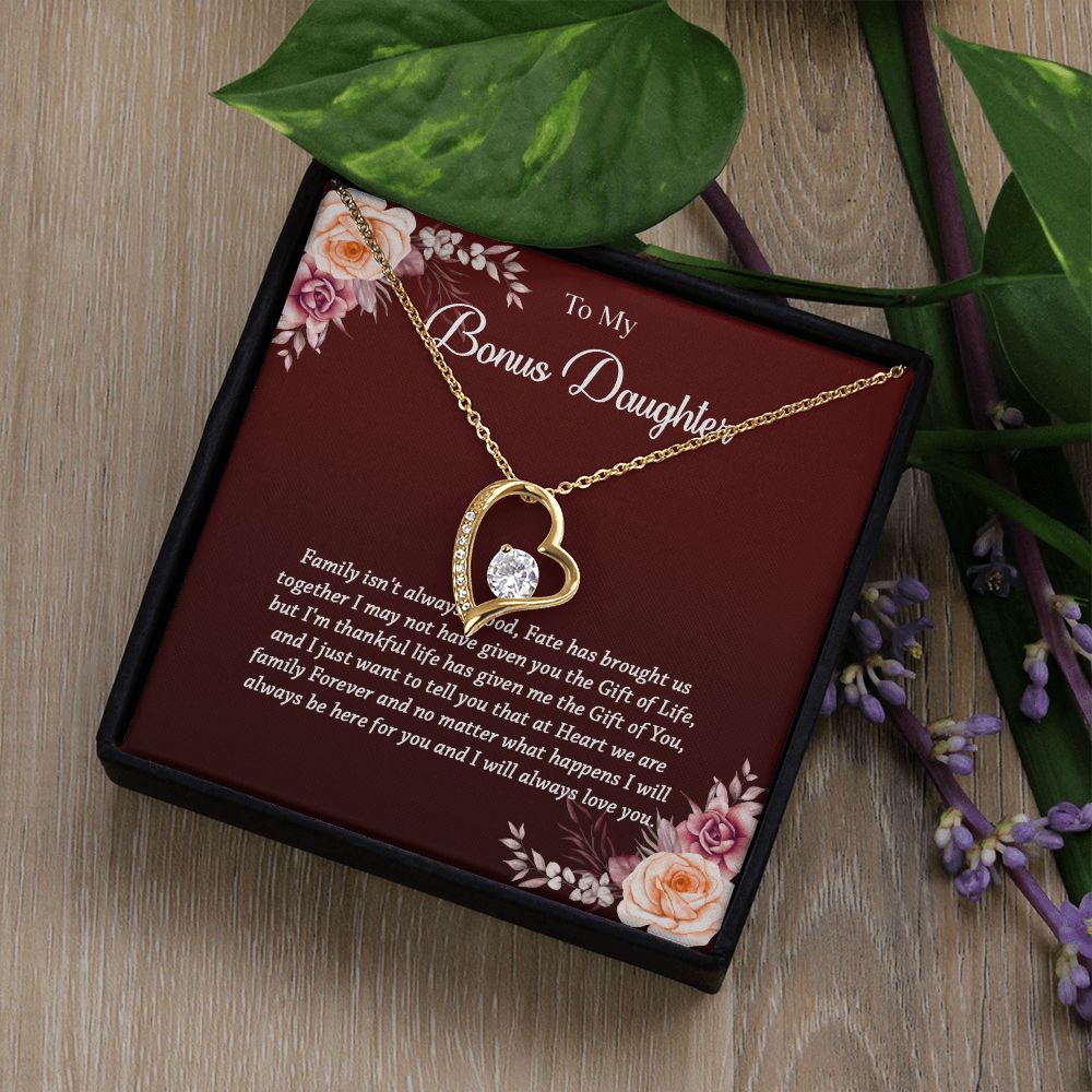 621C To My Bonus Daughter Necklace, Gift Birthday, Christmas, Gift Ideas, Necklace