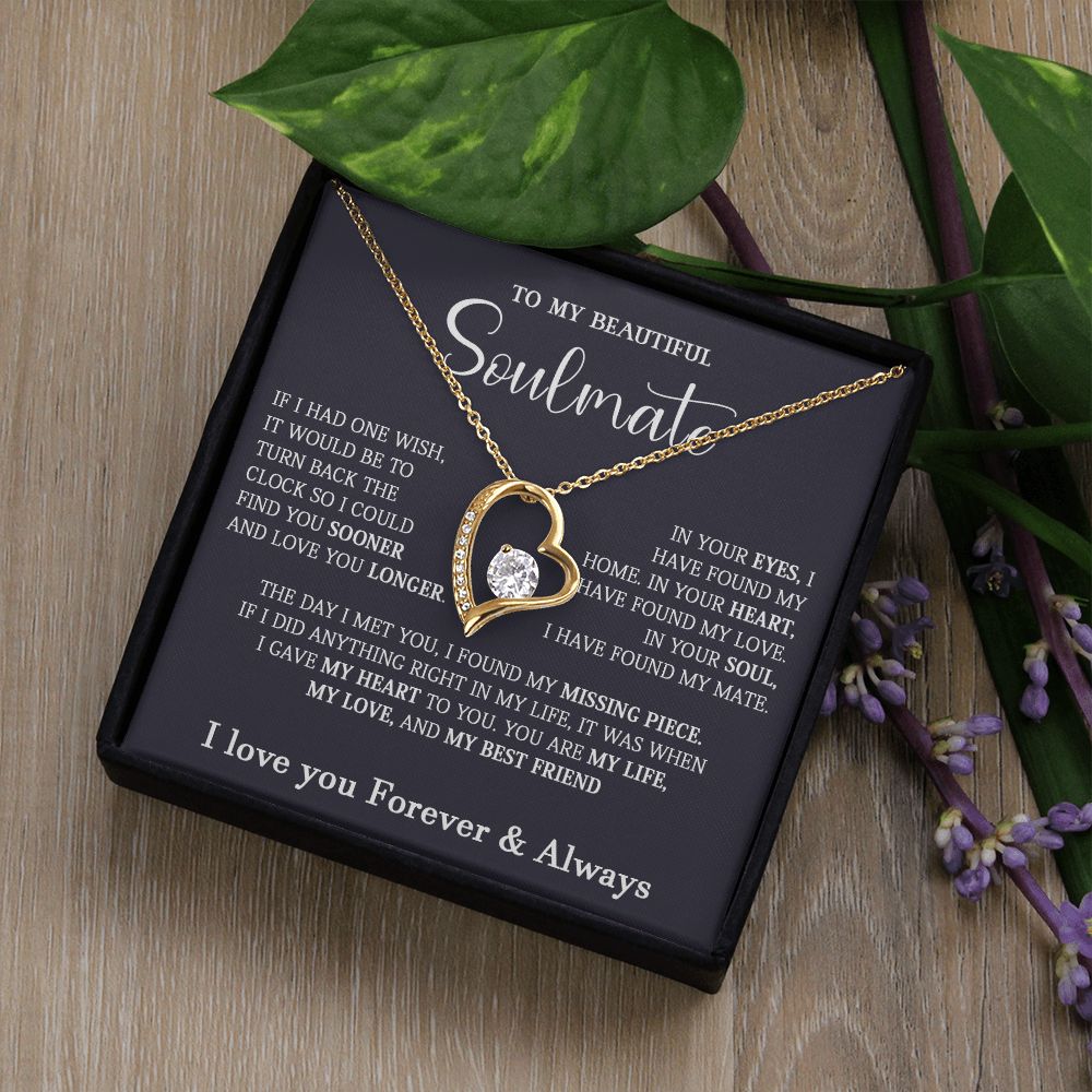 467C To My Soulmate Necklace, Gift For Wife Girlfriend From Husband, Birthday Gift