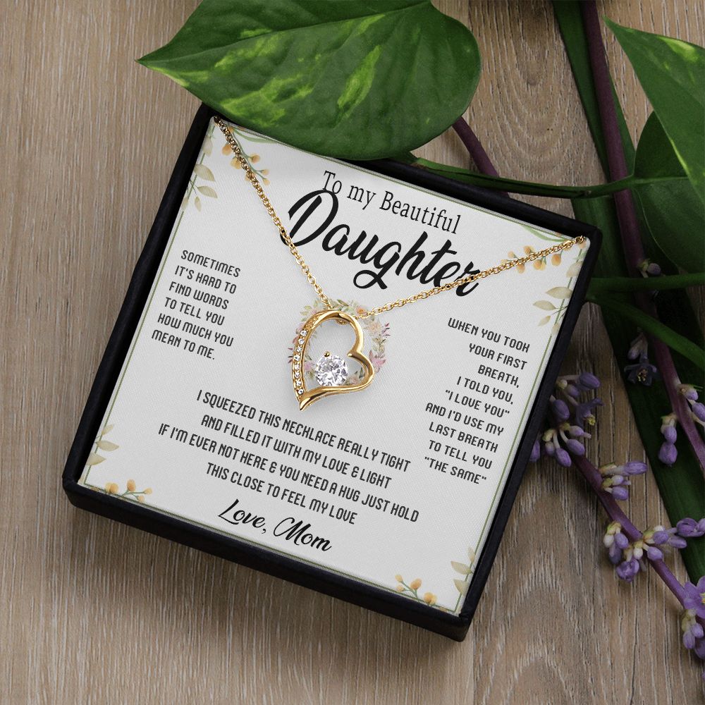 45C To My Beautiful Daughter Gift From Mom, Gift Necklace, Gift Birthday, Holiday