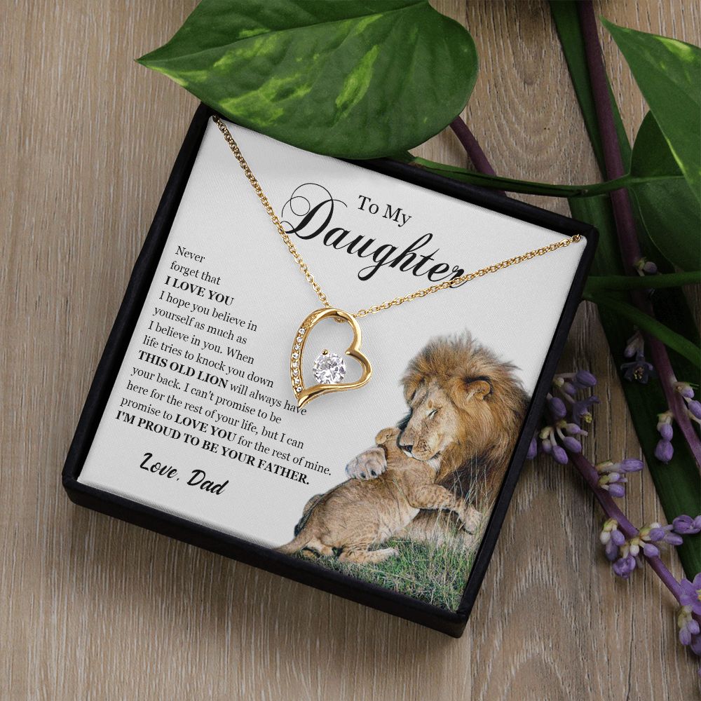 461C To My Daughter Necklace, Gift For Daughter From Dad, Daughter Father Lion Gift