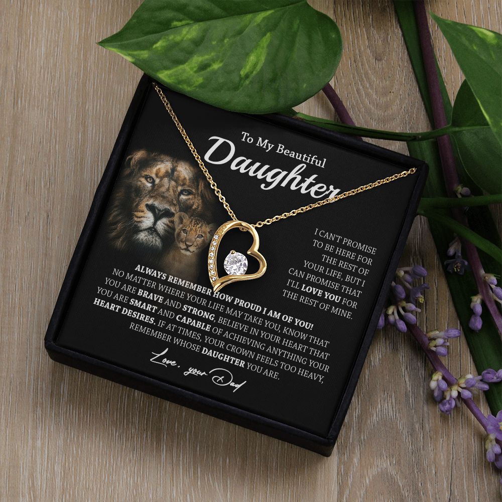 629C To My Daughter Necklace,Always Remember Lion Necklace Gift For Daughter From Dad