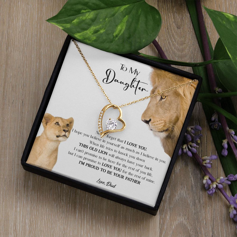 431C To My Daughter Necklace, Xmas Gift For Daughter From Dad, Daughter Father Lion