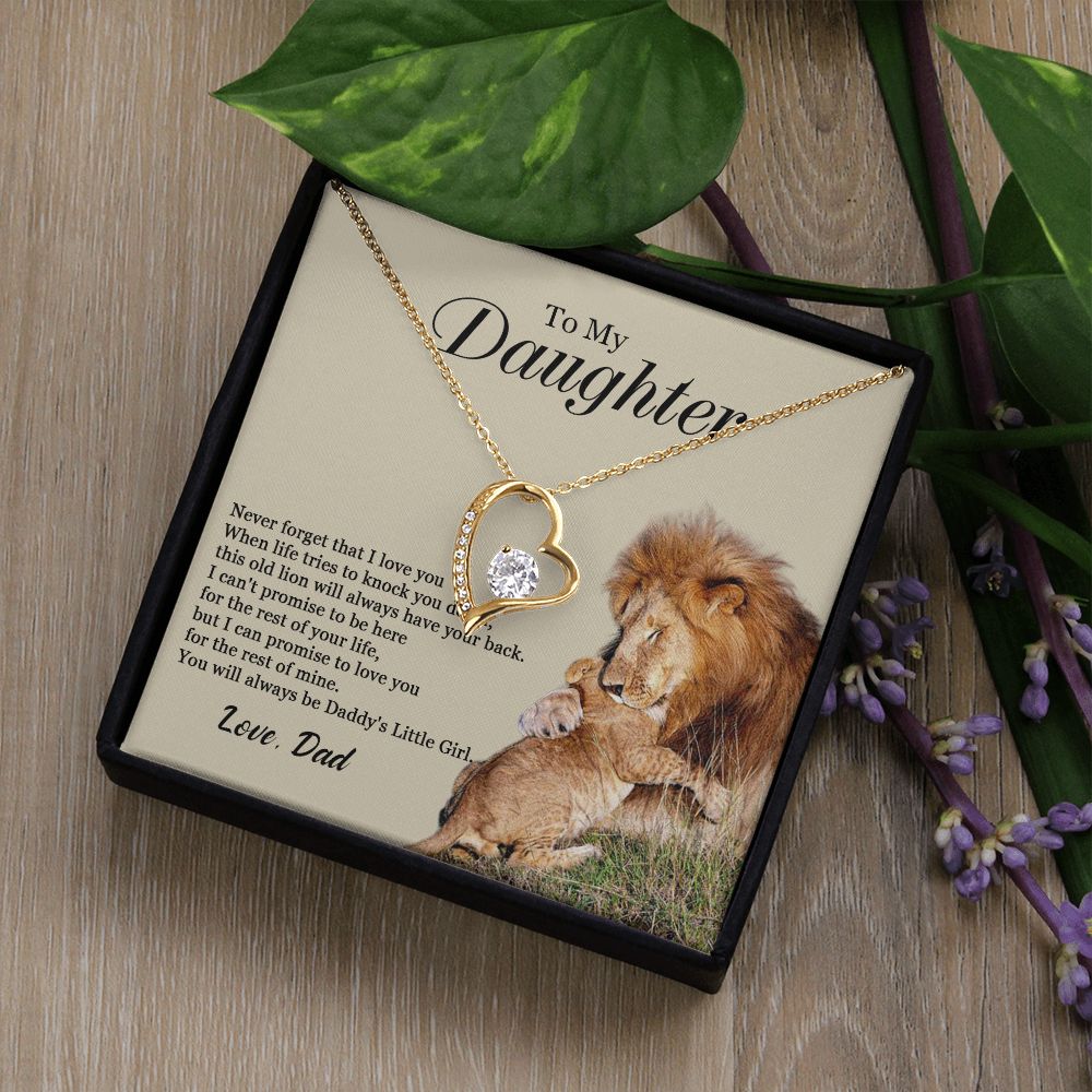448C To My Daughter Necklace, Xmas Gift For Daughter From Dad, Daughter Father Lion.