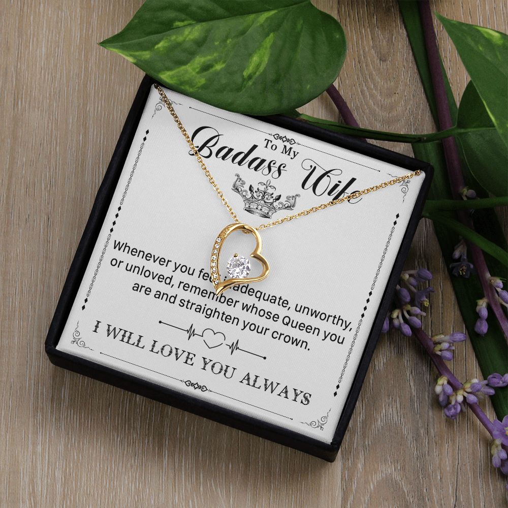 546C To My Badass Wife Pendant Necklace, Wife Necklace Birthday Gift from Husband