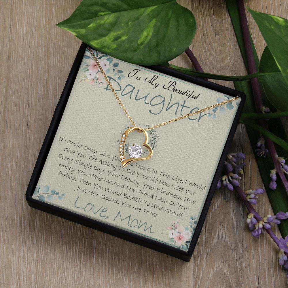40C Daughter Necklace, To My Beautiful Daughter Necklace Gifts From Mom, Birthday