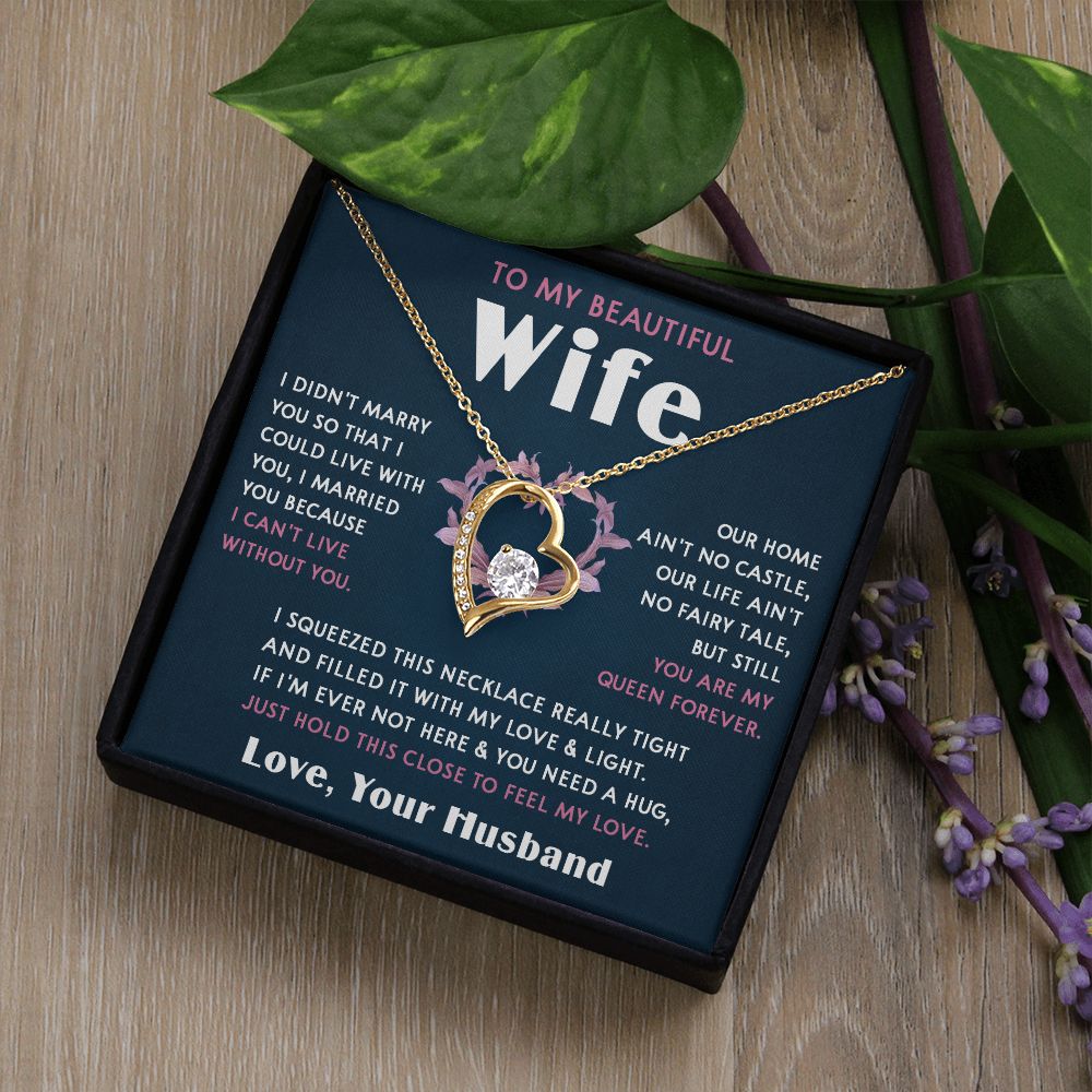 423C To My Beautiful Wife Necklace, Wife Necklace Gift from Husband, Mothers Day Gift