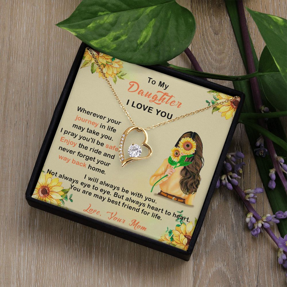 409C To My Daughter I Love You Necklace, Gift From Mom For Daughter, Gift Birthday