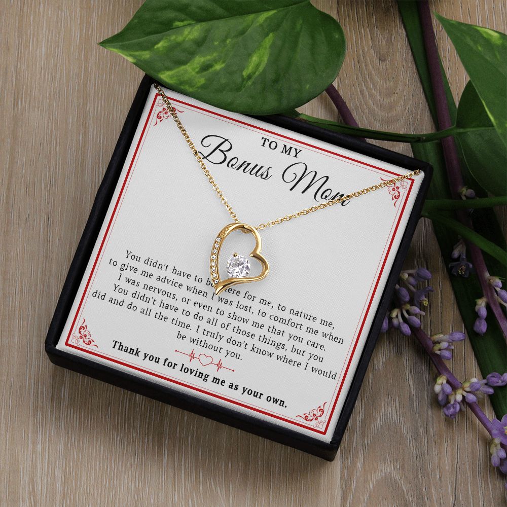 549C To My Bonus Mom Necklace, Mother Necklace, Birthday Gift for Bonus Mom, Mother