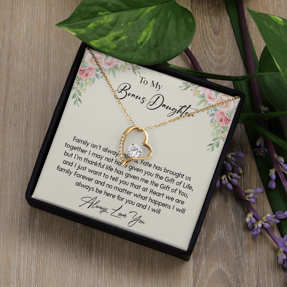 468C To my Bonus Daughter Necklace, Bonus Daughter, Step Daughter Gift, Birthday Gift