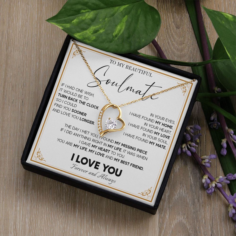 511C To My Beautiful Soulmate Necklace, Gift for Wife, Girlfriend, Anniversary Gift
