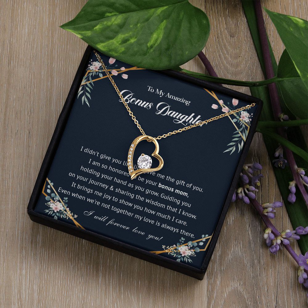 576C To My Bonus Daughter Necklace, Bonus Daughter Gift From Stepmom, Birthday Gifts