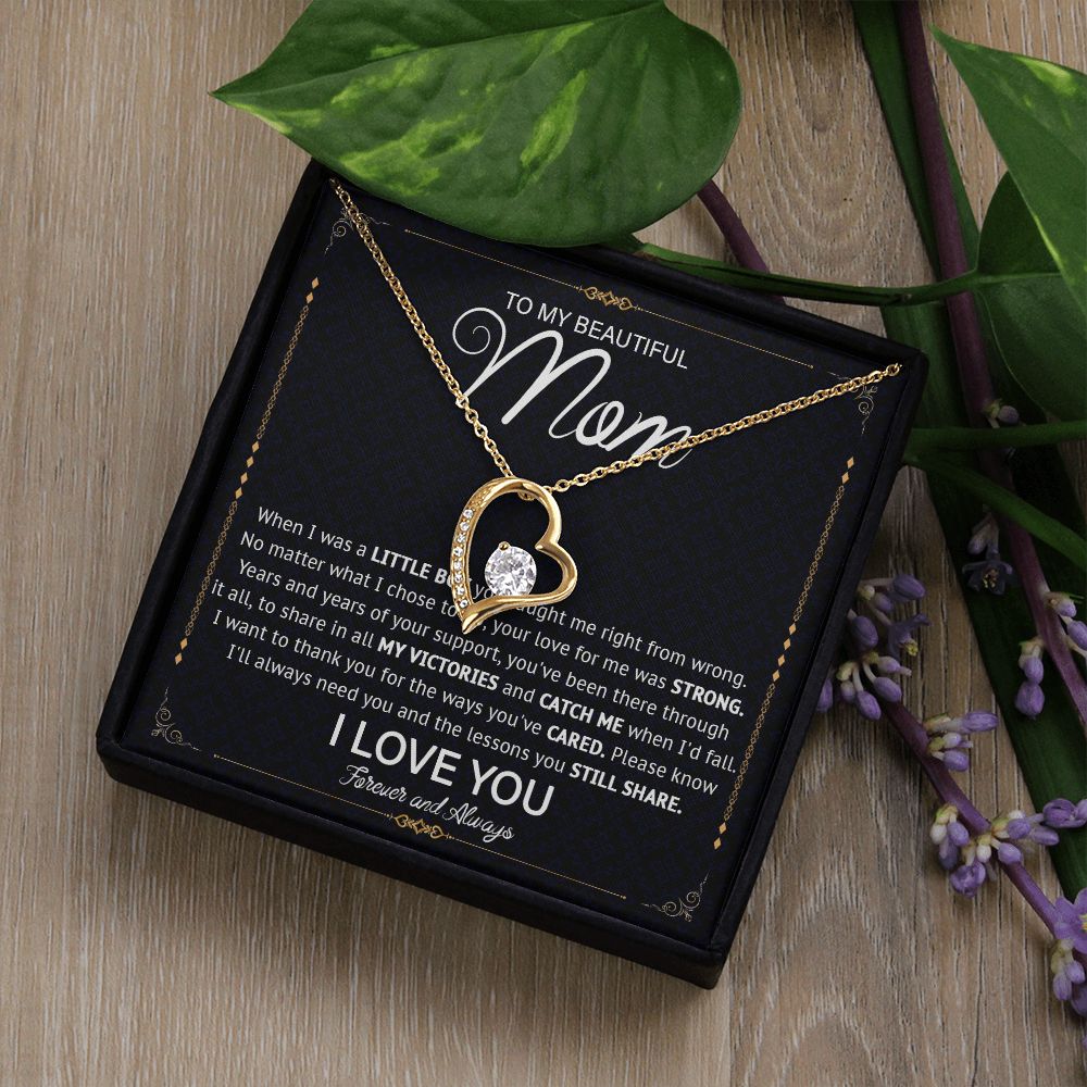 527C Love Knot Necklace To Mom From Daughter Son, Birthday Jewelry To Mom, Mother Day