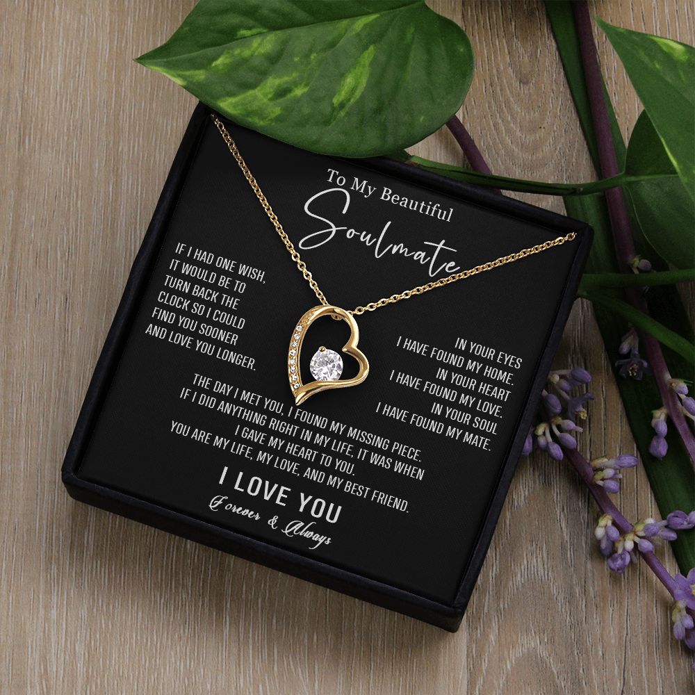 561C To my Soulmate Necklace, Wife Birthday Gifts, Love Gifts for Wife Girlfriend