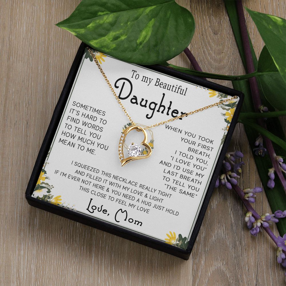 46C To My Beautiful Daughter Necklace, Gift For Daughter From Mom, Gift Birthday