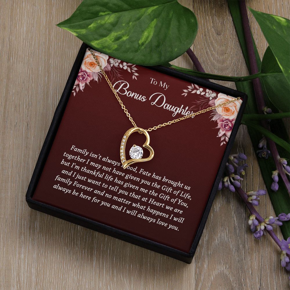 631C To My Bonus Daughter Necklace, Best Birthday Christmas Gift, Bonus Daughter Gift
