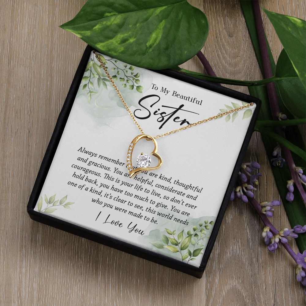 624C To My Sister Necklace,Christmas Birthday Gift For Sister From Brother/Sister