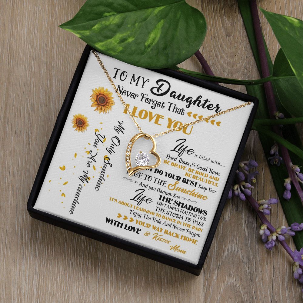 427C To My Daughter Necklace, Never Forget That I Love You, Gift Birthday, Holiday